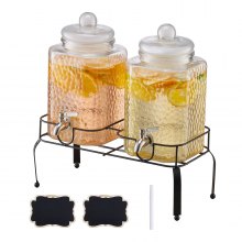 Drink Dispenser 1.5 Gal Beverage Dispenser for Parties Glass with Stand 2PCS