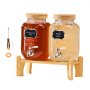 Drink Dispenser 1 Gal Beverage Dispenser for Parties Glass with Stand 2PCS