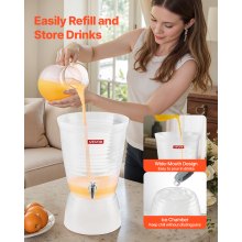 Drink Dispenser 2.64 Gal Beverage Dispenser for Parties Plastic with Spigot