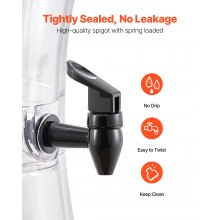 Drink Dispenser 3.4 Gal Beverage Dispenser for Parties Plastic with Spigot