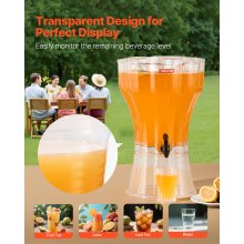 Drink Dispenser 3.4 Gal Beverage Dispenser for Parties Plastic with Spigot