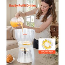 Drink Dispenser 3.4 Gal Beverage Dispenser for Parties Plastic with Spigot