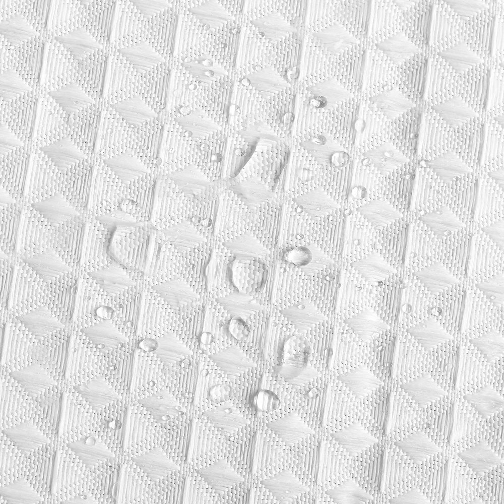 VEVOR White Fabric Shower Curtain, 240 GSM Weighted Waffle Shower Curtains, Polyester Curtain with Rust-Resistant Hooks, Machine Washable & Water Repellent, for Bathroom Showers, Bath Tubs, 72x72 in