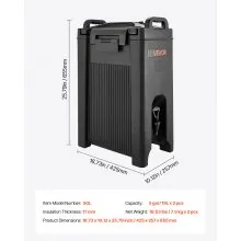 Insulated Hot and Cold Beverage Dispenser 5Gal/19L Drink Server Pack of 2
