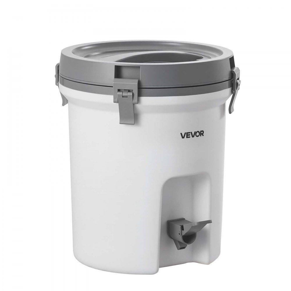 VEVOR Insulated Beverage Dispenser 7.5 Liters Hot and Cold Beverage Server, for Camping Outdoor Events Parties, Leakproof Ice Water Drink Cooler, with Easy Pour Spigot, Latched Lid, Portable Handle