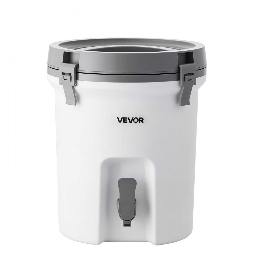 VEVOR Insulated Beverage Dispenser 7.5 Liters Hot and Cold Beverage Server, for Camping Outdoor Events Parties, Leakproof Ice Water Drink Cooler, with Easy Pour Spigot, Latched Lid, Portable Handle