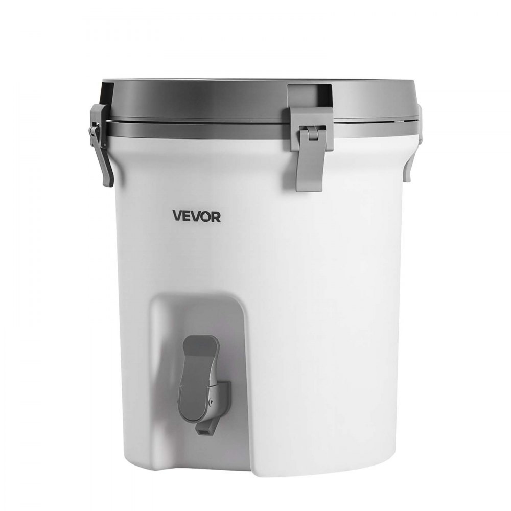 VEVOR Insulated Beverage Dispenser 7.5 Liters Hot and Cold Beverage Server, for Camping Outdoor Events Parties, Leakproof Ice Water Drink Cooler, with Easy Pour Spigot, Latched Lid, Portable Handle
