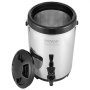 VEVOR beverage dispenser with stainless steel body, black lid, and dual spout.