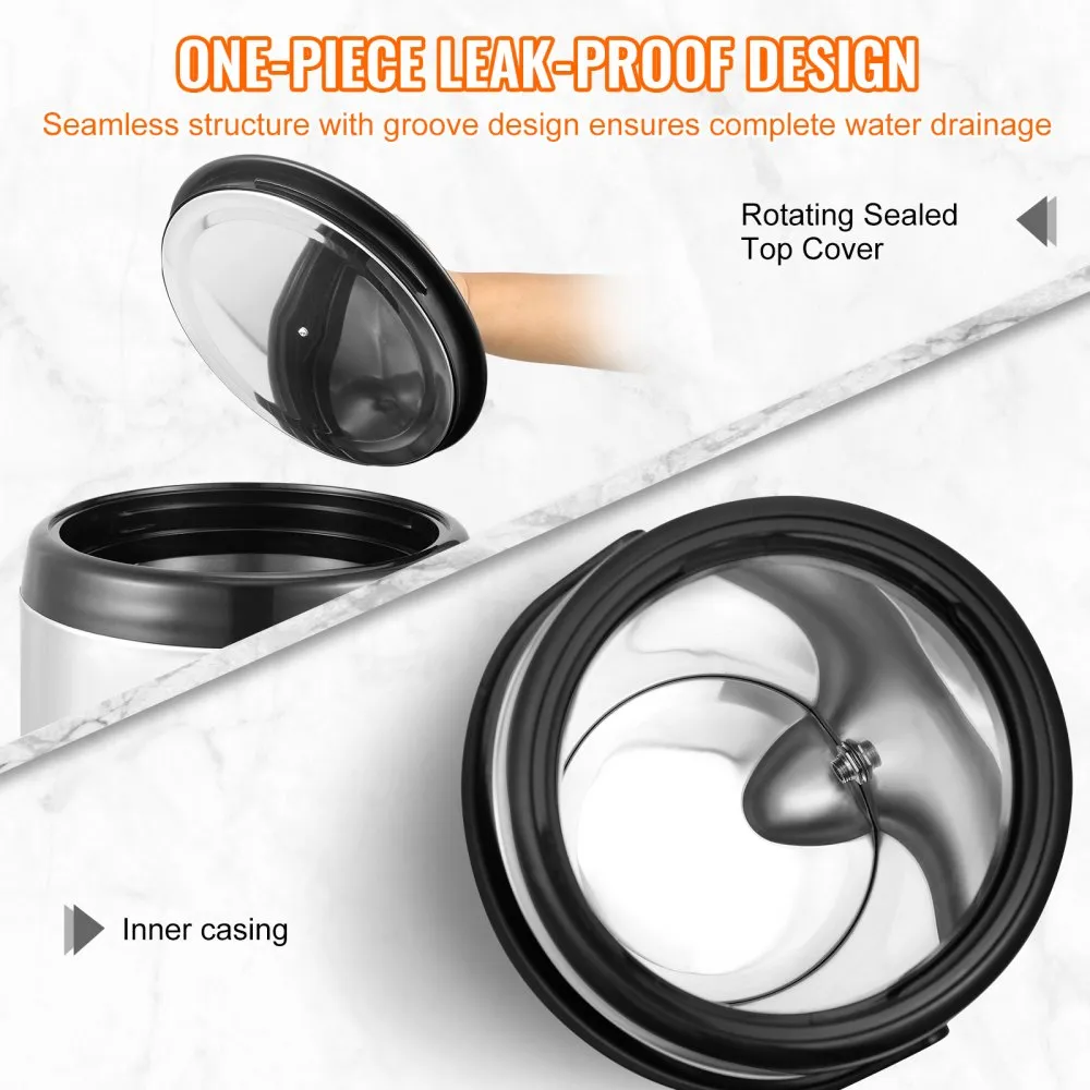 one-piece leak-proof design for VEVOR stainless steel beverage dispenser with rotating sealed top cover.
