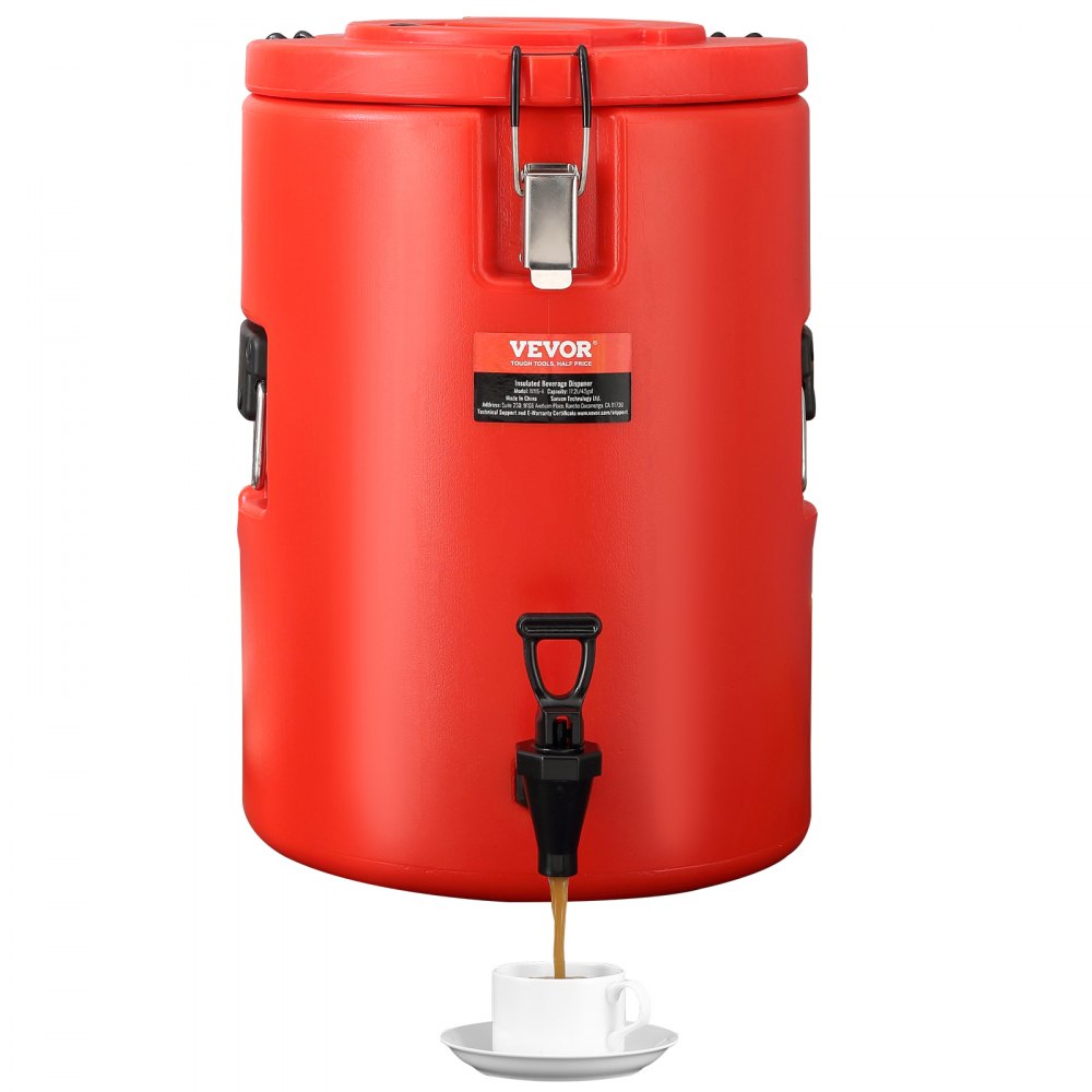 VEVOR Insulated Beverage Dispenser 10 gal. Hot and Cold Beverage Server with PU Layer Two-Stage for Restaurant Drink Shop