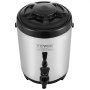 VEVOR stainless steel beverage dispenser with black lid and spout, perfect for serving drinks.
