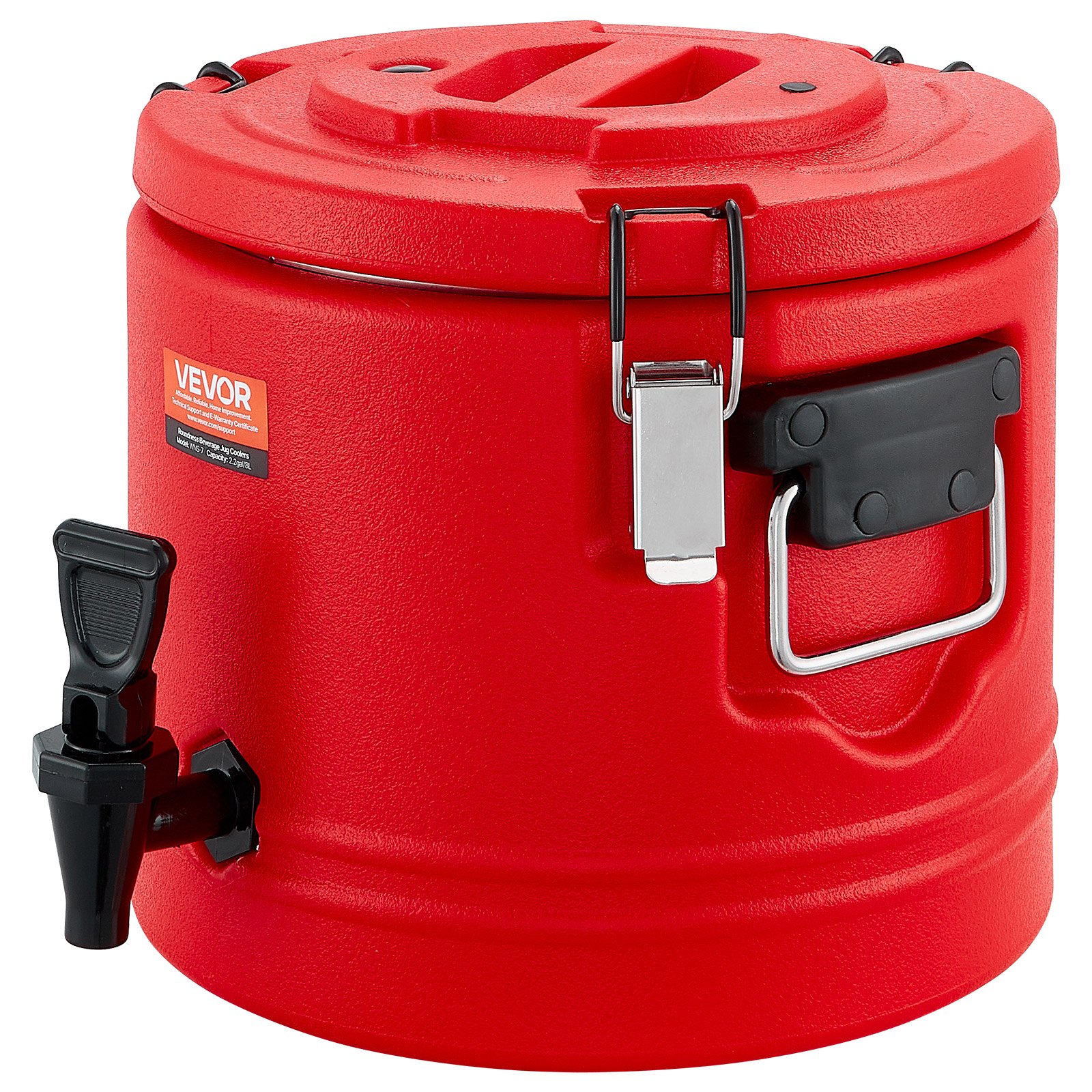 VEVOR Insulated Beverage Dispenser, 2.2 Gal/8L Thermal Hot and Cold Drink Server Dispenser with Spigot, Food-Grade Cooler Jug with 304 Stainless Steel Interior, for Tea Coffee Restaurant Outdoor