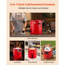 Insulated Beverage Dispenser for Hot and Cold Drinks 8 Gal/30L Cooler Jug