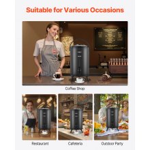 3.2 Gal Insulated Beverage Dispenser for Hot & Cold Drinks Stainless Steel