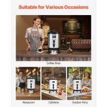Insulated Beverage Dispenser for Hot & Cold Drinks 1.5 Gal Stainless Steel