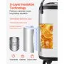 Insulated Beverage Dispenser for Hot & Cold Drinks 2.4 Gal Stainless Steel