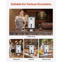 Insulated Beverage Dispenser for Hot & Cold Drinks 3.2 Gal Stainless Steel