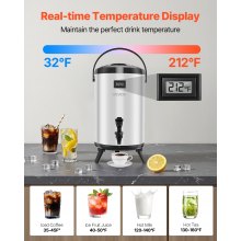 3.2 Gal Insulated Beverage Dispenser for Hot & Cold Drinks 2 Pack Silver