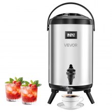 Insulated Beverage Dispenser for Hot & Cold Drinks 2 Gal Stainless Steel