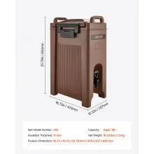 Insulated Hot and Cold Beverage Dispenser 5Gal/19L Food-Grade Drink Server