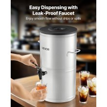 Ice Tea Dispenser 4 Gal/15L for Iced Tea Juice Coffee 304 Stainless Steel