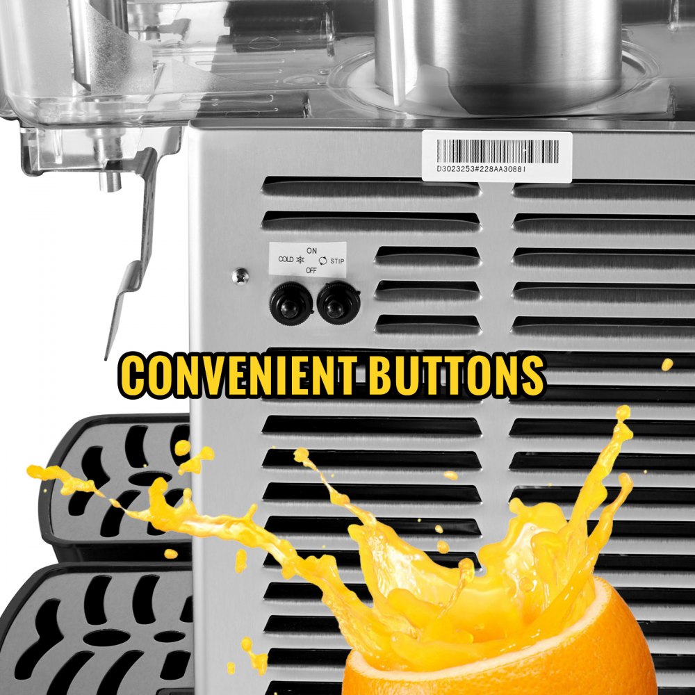 VEVOR Commercial Cold Beverage Dispenser Stainless Steel Fruit Juice Beverage Dispensers 2 Tanks 6.4 Gallon Ice Tea Drink Dispenser Equipped with Thermostat Controller