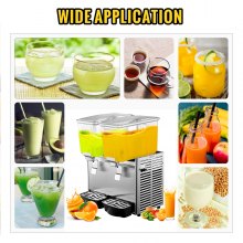 VEVOR Commercial Cold Beverage Dispenser Δοχεία ποτών από ανοξείδωτο χάλυβα Fruit Juice Beverage Dispenser 2 Tanks 6,4 Gallon Δοχείο παγωμένου τσαγιού εξοπλισμένο με ελεγκτή θερμοστάτη