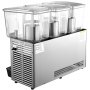 VEVOR Commercial Cold Beverage Dispenser Stainless Steel Fruit Juice Beverage Dispensers 3 Tanks 36.3 L Ice Tea Drink Dispenser Equipped with Thermostat Controller