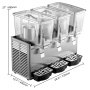 VEVOR Commercial Cold Beverage Dispenser Stainless Steel Fruit Juice Beverage Dispensers 3 Tanks 36.3 L Ice Tea Drink Dispenser Equipped with Thermostat Controller