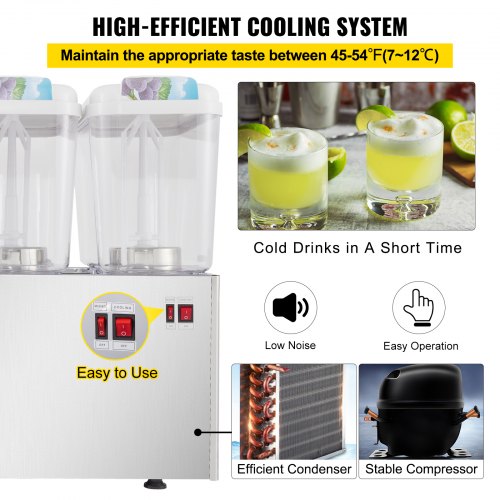 Commercial 3-Tank Cold Beverage Juice Dispenser – 14.25 Gal (54L) With Thermostat-567419