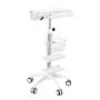 VEVOR Medical Cart 30 kg Max Load Height Adjustable Pneumatic Lift, for Clinic, Hospital, Laboratory, with 2 Storage Trays and 1 Basket, Stable Support, Medical Trolley Cart with 5 Casters