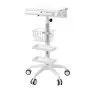 VEVOR Medical Cart 30 kg Max Load Height Adjustable Pneumatic Lift, for Clinic, Hospital, Laboratory, with 2 Storage Trays and 1 Basket, Stable Support, Medical Trolley Cart with 5 Casters