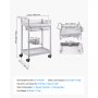 VEVOR Medical Cart Two-Tier Medical Trolley Cart with Drawer 110.23 lbs, for Clinic, Hospital, Beauty Salon, Lab, with Storage Bin and Waste Tray, Stable Support, Medical Trolley Cart with Casters