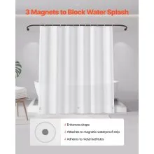 VEVOR Shower Curtain Liner 8G PEVA Shower Liner 72 x 72 in for Bathroom Showers