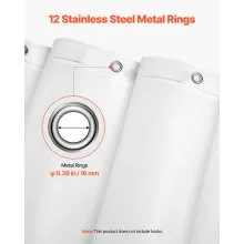 VEVOR Shower Curtain Liner 8G PEVA Shower Liner 72 x 72 in for Bathroom Showers