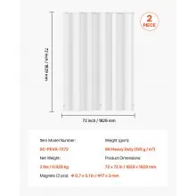 VEVOR Shower Curtain Liner 8G PEVA Shower Liner 72 x 72 in for Bathroom Showers