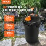 VEVOR Bio Pressure Pond Filter, Up to 2000 Gallons, with 13W UV-C Light, 1840 GPH, Pressurized Biological Pond Filter System Filtration Equipment for Fountain Pool, Koi Fish Aquarium Tank Garden Water