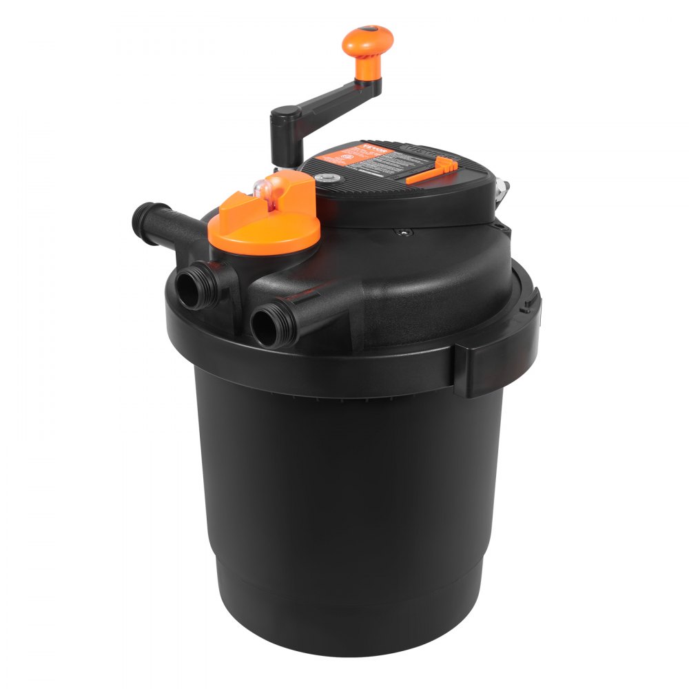 VEVOR Bio Pressure Pond Filter, Up to 1600 Gallons, with 13W UV-C Light, 1580 GPH, Pressurized Biological Pond Filter System Filtration Equipment for Fountain Pool, Koi Fish Aquarium Tank Garden Water