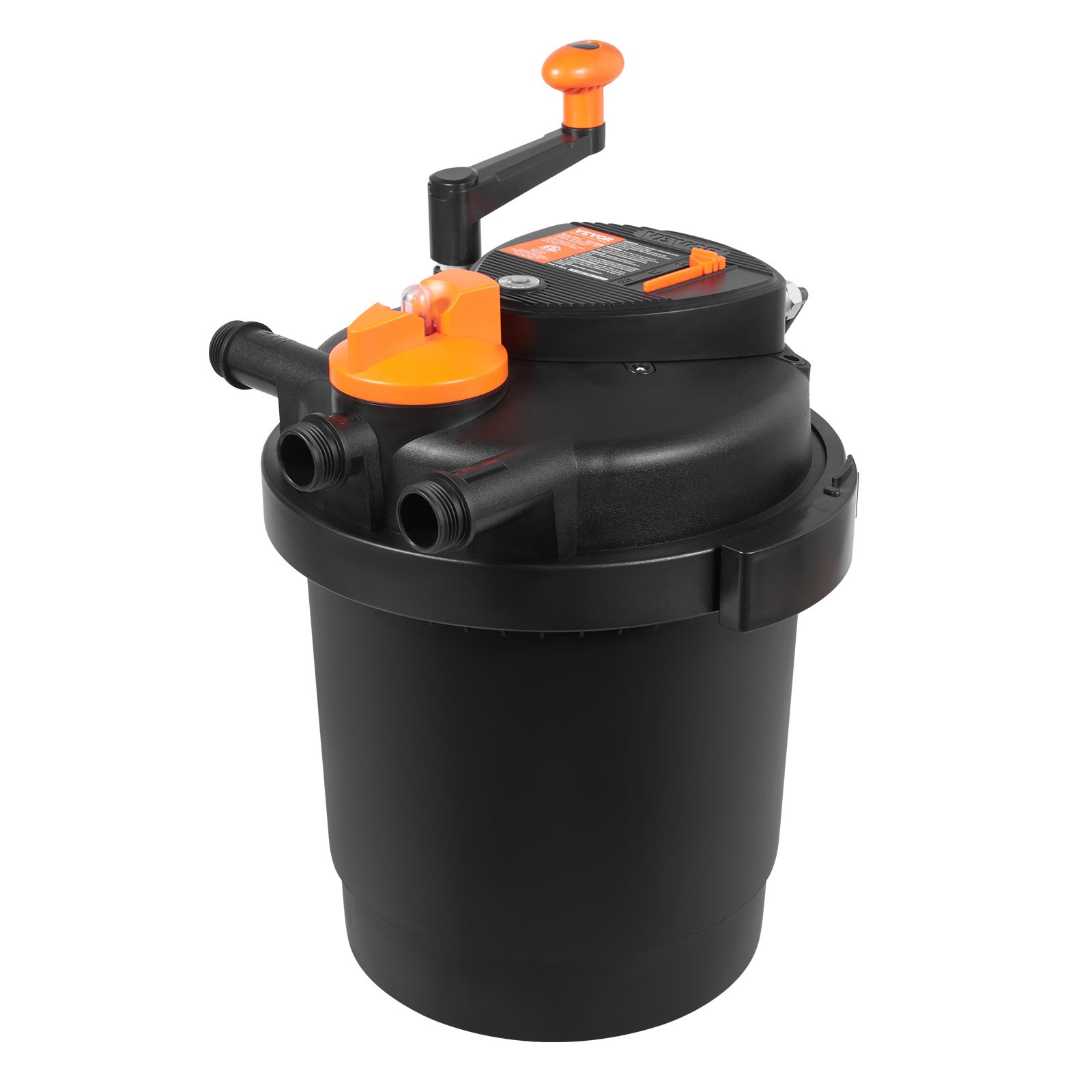 VEVOR Bio Pressure Pond Filter, Up to 1600 Gallons, with 13W UV-C Light, 1580 GPH, Pressurized Biological Pond Filter System Filtration Equipment for Fountain Pool, Koi Fish Aquarium Tank Garden Water