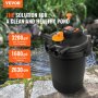 VEVOR Bio Pressure Pond Filter, Up to 3200 Gallons, with 13W UV-C Light, 2630 GPH, Pressurized Biological Pond Filter System Filtration Equipment for Fountain Pool, Koi Fish Aquarium Tank Garden Water