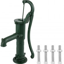 VEVOR Antique Hand Water Pump 14.6 x 5.9 x 26" Pitcher Pump w/Handle Cast Iron Well Pump w/ Pre-set 0.5" Holes for Easy Installation Old Fashion Pitcher Hand Pump for Home Yard Ponds Garden Green