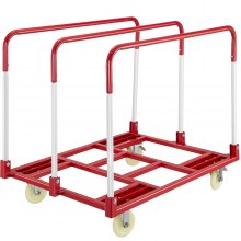 VEVOR Panel Cart Dolly 2400lbs Capacity, Drywall Sheet Cart 38 Inch Length x 28 Inch Width, Steel Panel Truck with 3 Uprights, Panel Mover with 4 Swivel Casters, Moving Cart for Material Handling
