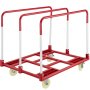VEVOR Panel Cart Dolly 2400lbs Capacity, Drywall Sheet Cart 44 Inch Length x 32 Inch Width, Steel Panel Truck with 3 Uprights, Panel Mover with 4 Swivel Casters, Moving Cart for Material Handling