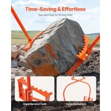 VEVOR 24in Stone Lifting Tongs 2 Claw Steel Rock Tongs Swivel Log Grapple