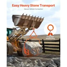 VEVOR 24in Stone Lifting Tongs 2 Claw Steel Rock Tongs Swivel Log Grapple