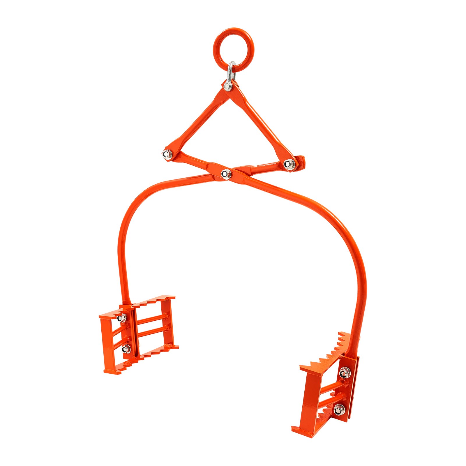 VEVOR 609mm Stone Lifting Tongs, 2-Claw Rock Tongs, Heavy Duty Steel Log Tongs, 500KG Lifting Capacity, Swivel Log Grapple, Serrated Claw Design, Easy Chain Hook up Tongs for Stone Blocks & Marble