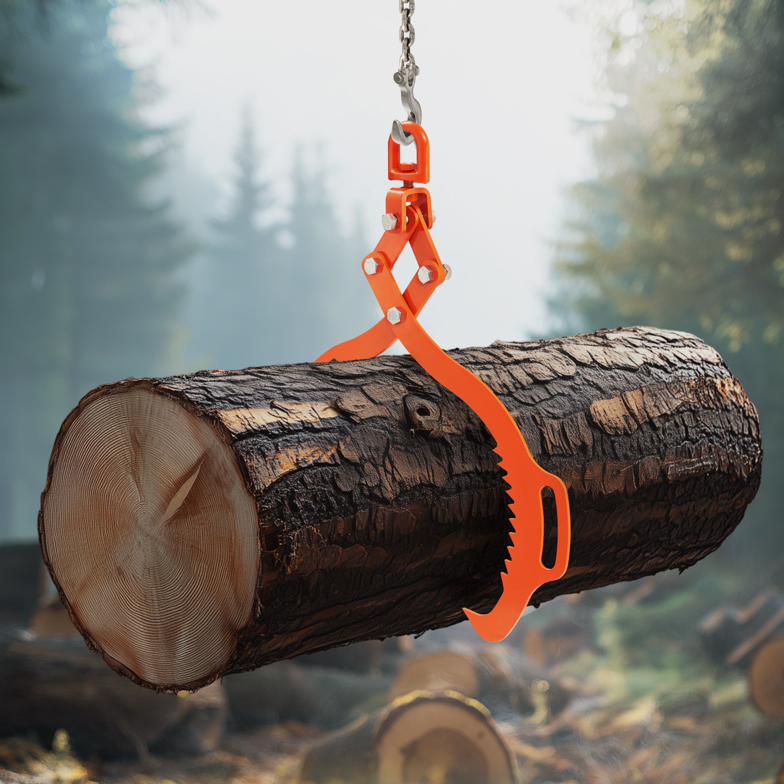 VEVOR 28in Log Lifting Tongs 2 Claw  Solid Steel Log Grapple Swivel Log Lifter