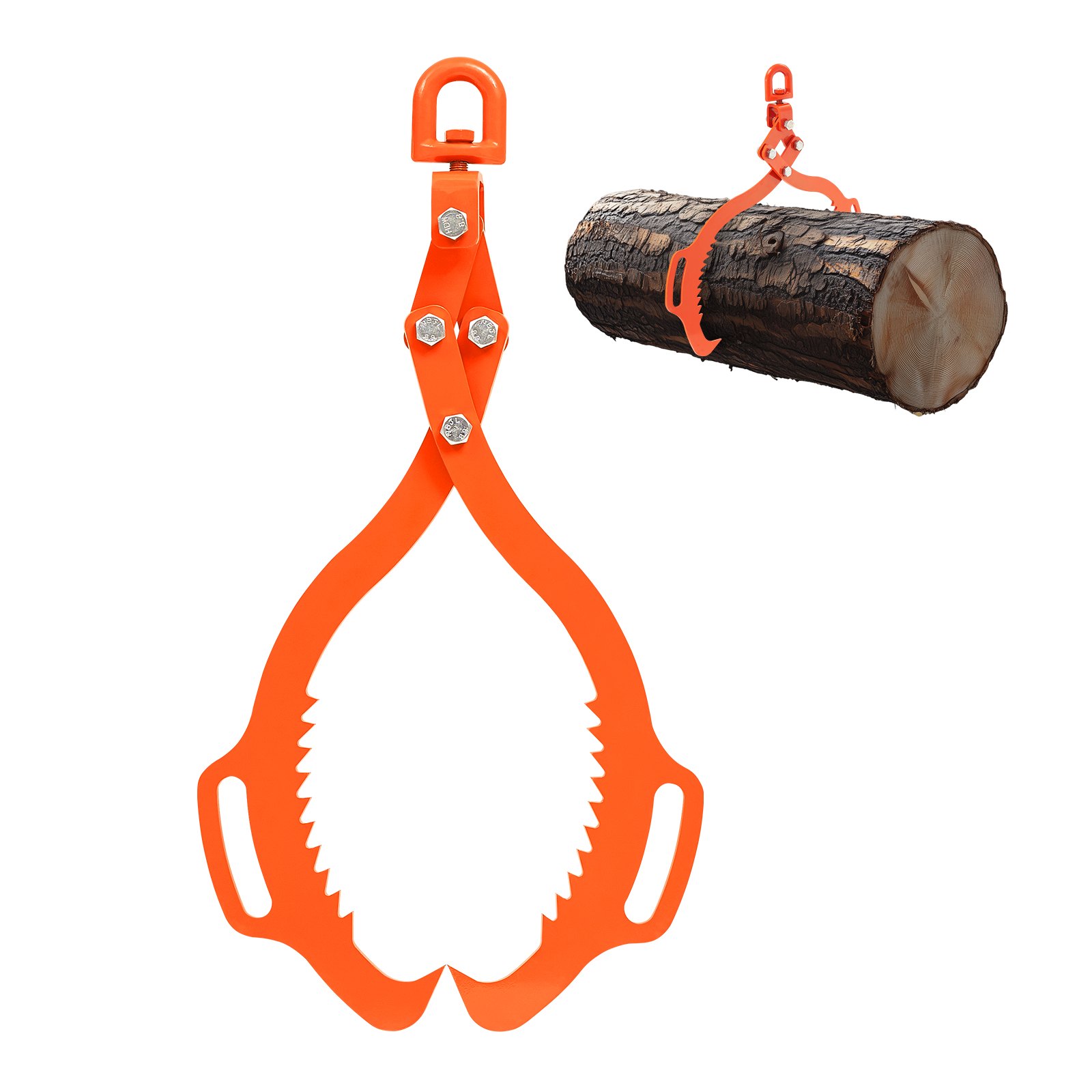 VEVOR 28in Log Lifting Tongs 2 Claw  Solid Steel Log Grapple Swivel Log Lifter
