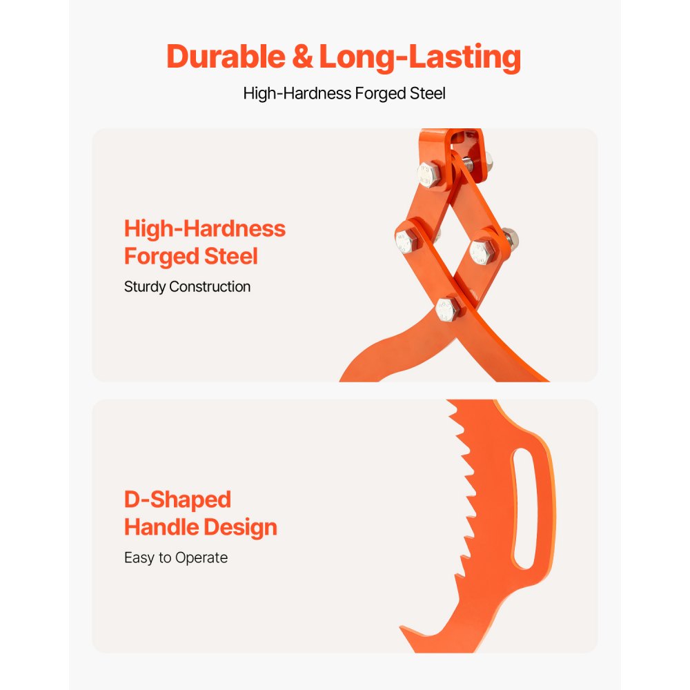 VEVOR 710mm Log Lifting Tongs, 2-Claw Log Tongs, Heavy Duty Steel Log Grapple, 700KG Lifting Capacity, Swivel Log Graper Timber, Eagle Claw Design, Log Skidding Tongs for Trucks, Tractors, Forklifts