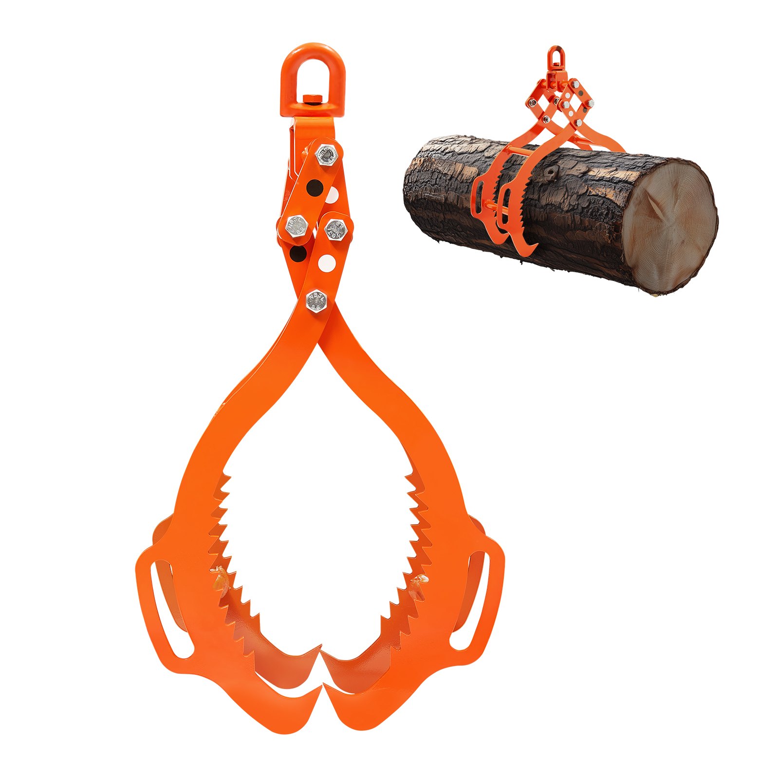 VEVOR 32in Log Lifting Tongs 4 Claw Solid Steel Log Grapple Swivel Log Tools